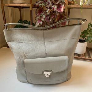 Banana Republic Presidio Leather Hobo Shoulder Bag Croc Embossed Purse Satchel